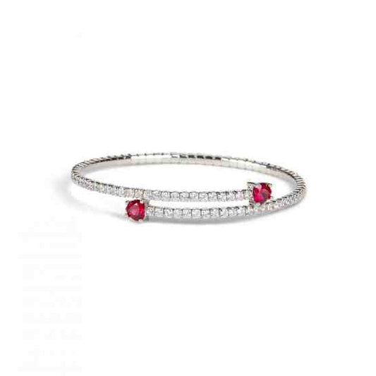 Tennis Choker Necklace, 2.3mm ADJUSTABLE Degradè, 925 Silver with Zirconia 