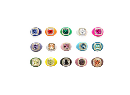 Anello Chevalier in Argento 925 con Zircone Quadrato