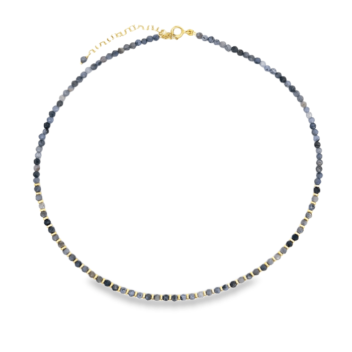 Collane con Tutte Pietre Naturali e Rondelle in Argento S925