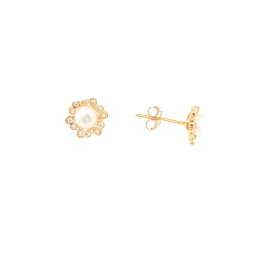 Pink Pearl Earrings, in S925 SILVER