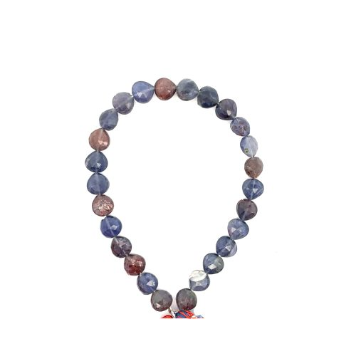 Handmade Earrings with Iolite and Ruby, S925 Silver and Gold