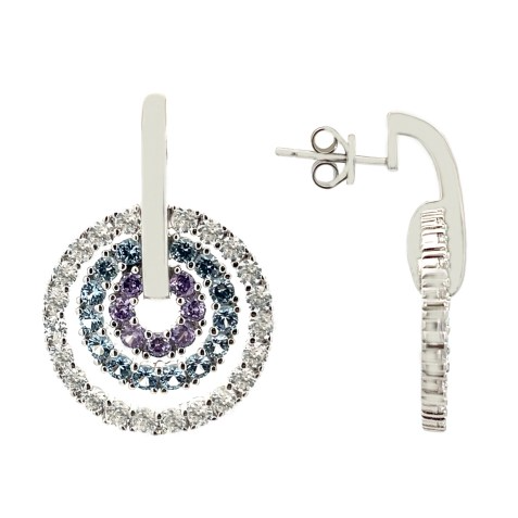 Orecchini Cerchi concentrici brillanti -  in Argento S925