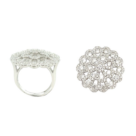 Anello Mosaico Prezioso, in Argento S925 e Zirconi