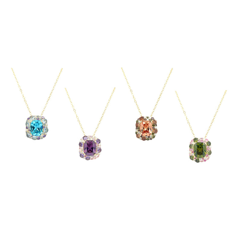 Collana Rerrtangolo Brillante, in Argento 925