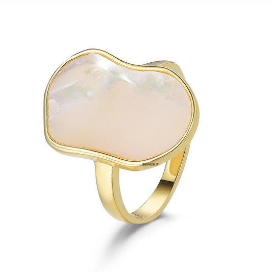 ANELLO OVALE IN MADREPERLA 2 CM