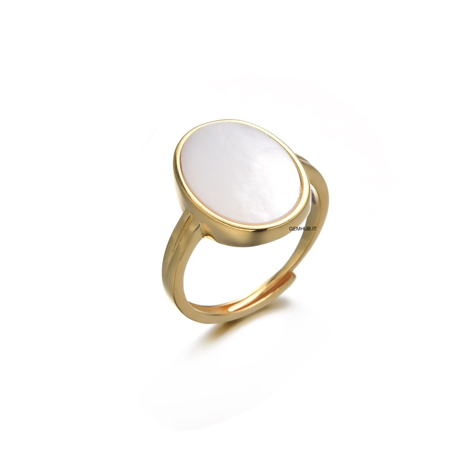 ANELLO OVALE IN MADREPERLA 1,5 CM
