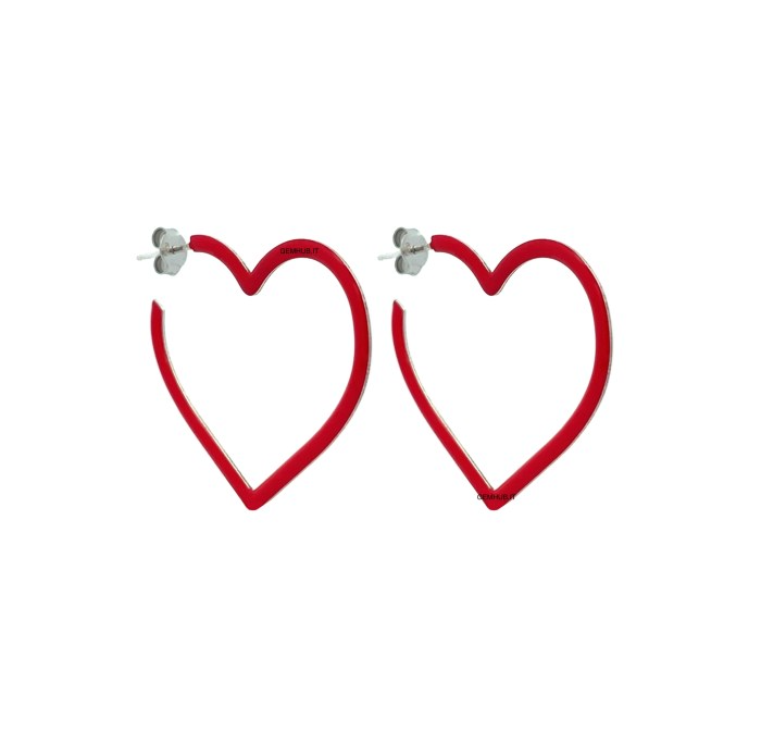 Orecchini Cuore grande -  in Argento S925