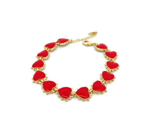 Bracciale Cuori Smaltati, in ACCIAIO qualità Premium