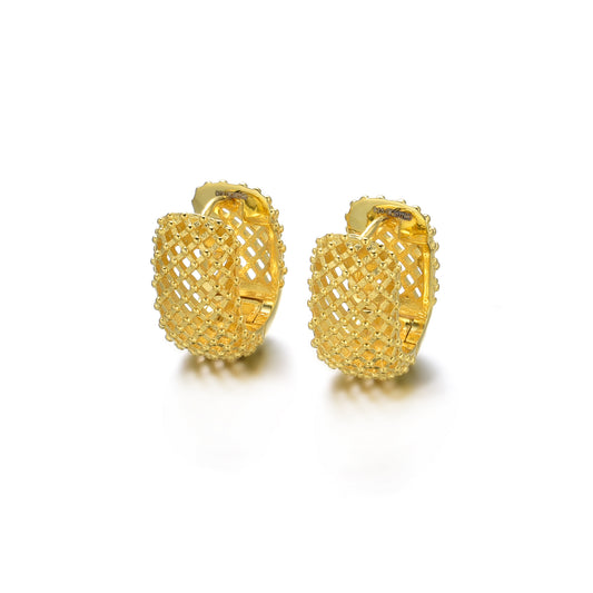Orecchini Cerchio Luxury Traforati, in Argento s925 e oro