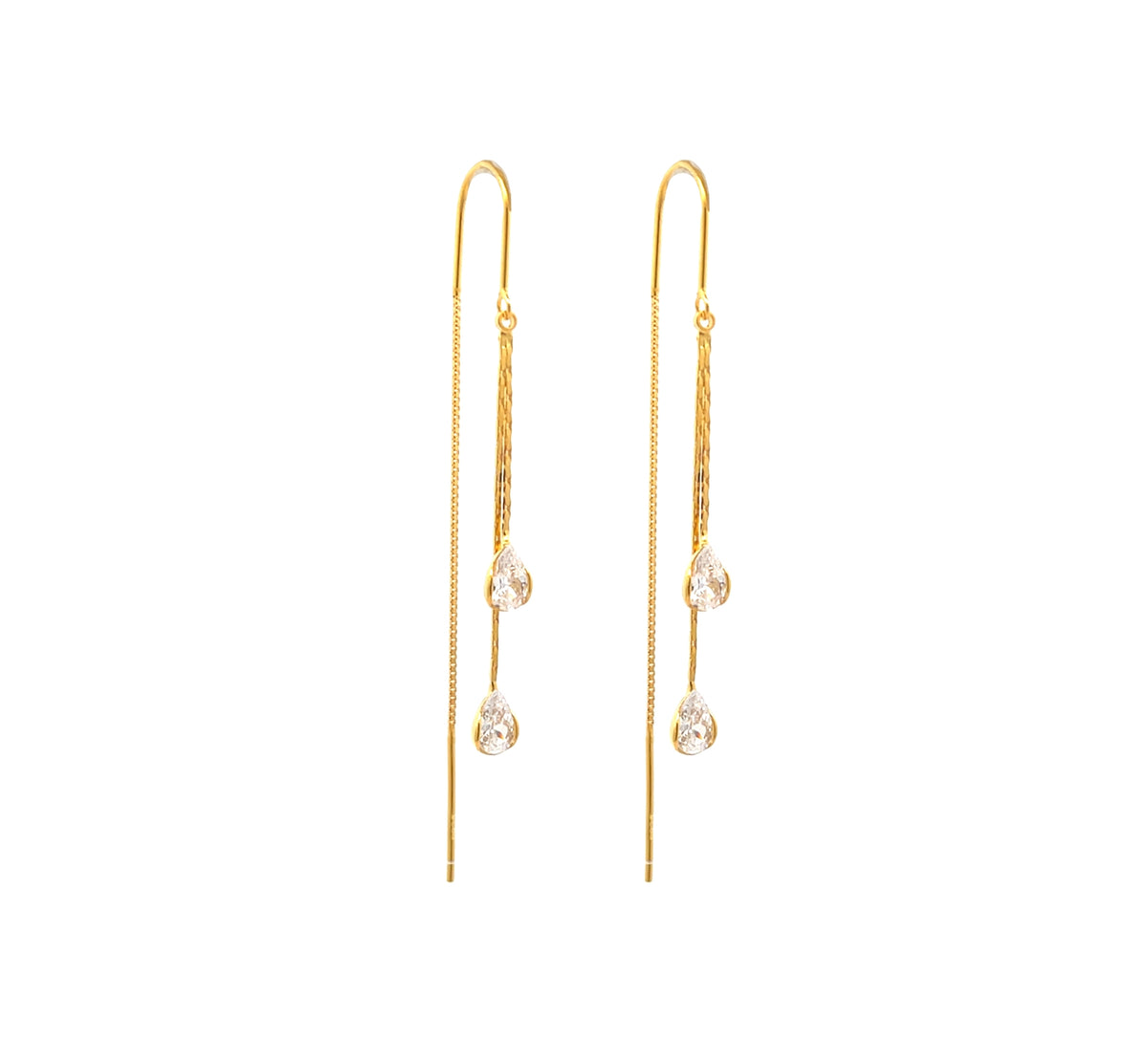 Orecchini Doppia Goccia Pendente, Argento S925