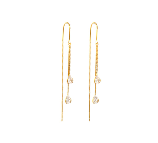 S925 Silver Drop Earrings with Light Point