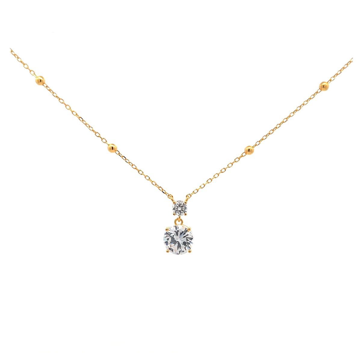Collana Con Doppio Punto Luce, Argento S925
