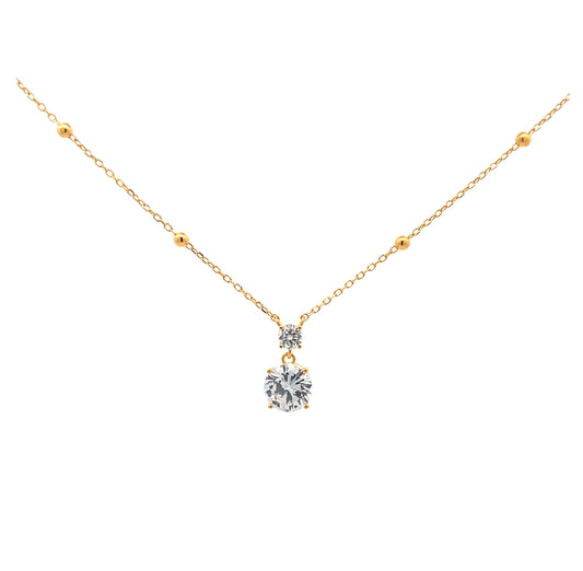 Collana Con Doppio Punto Luce, Argento S925
