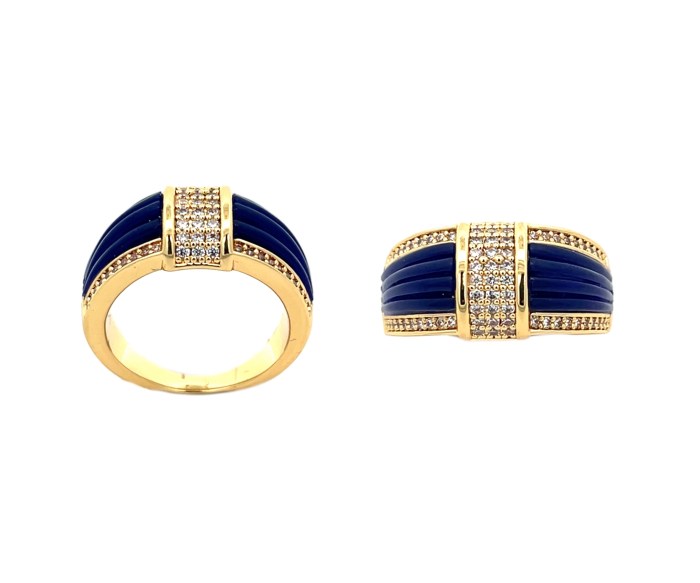 Anello Modello LUNA con Lapis e zirconi