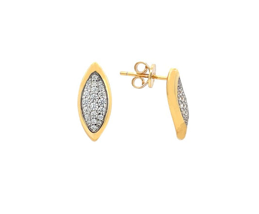 Orecchini a lobo con Foglia Marchise, in ARGENTO S925