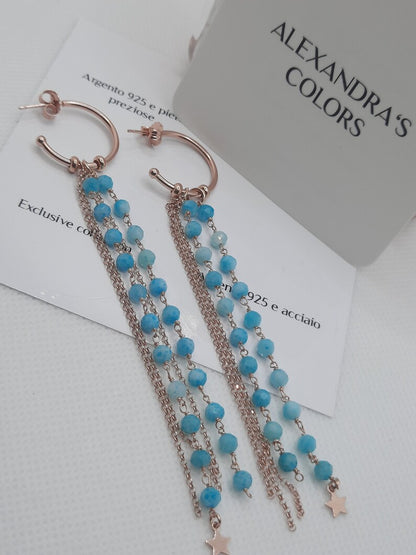 Long light blue earrings