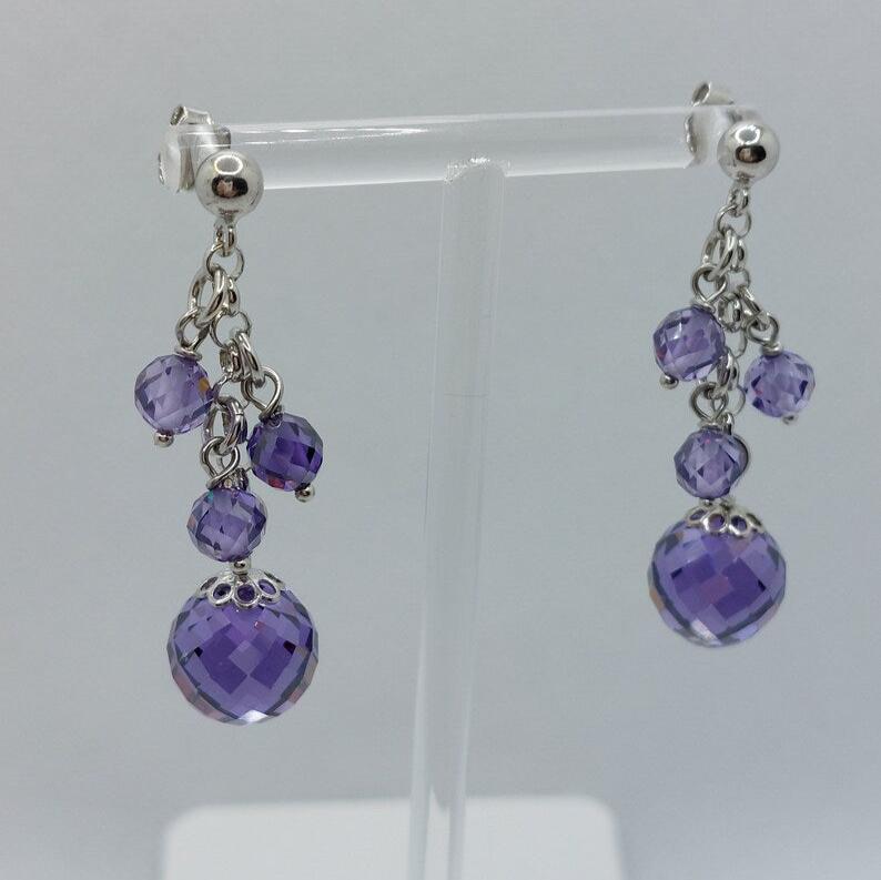 Silver and Amethyst Earrings