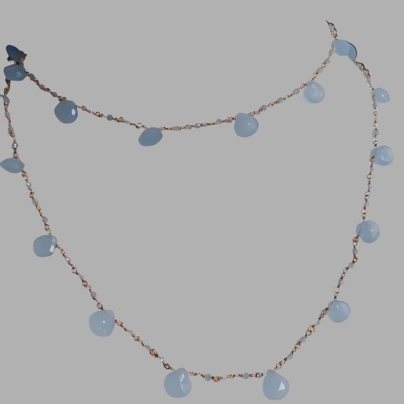 Long Light Blue Necklace