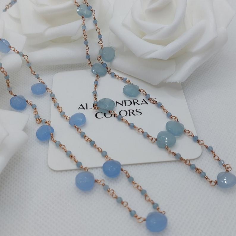 Long Light Blue Necklace