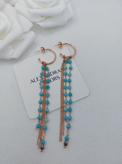 Long light blue earrings