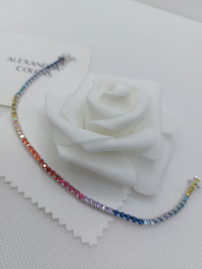 RAINBOW color block tennis bracelet