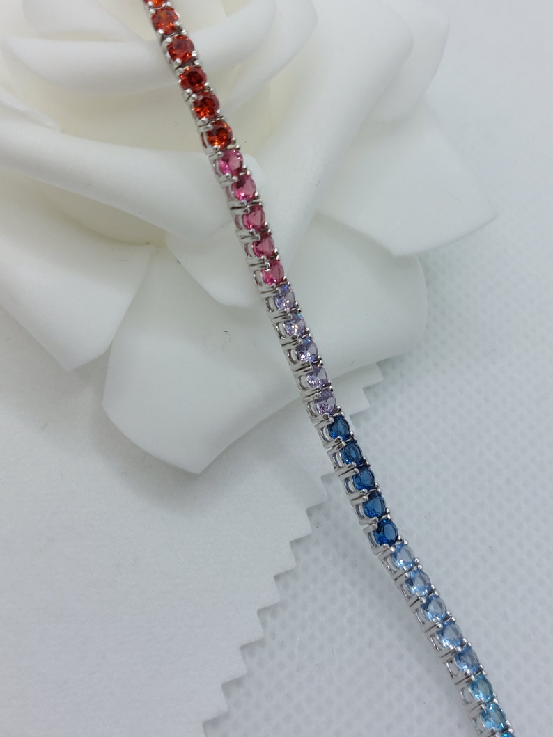 RAINBOW color block tennis bracelet