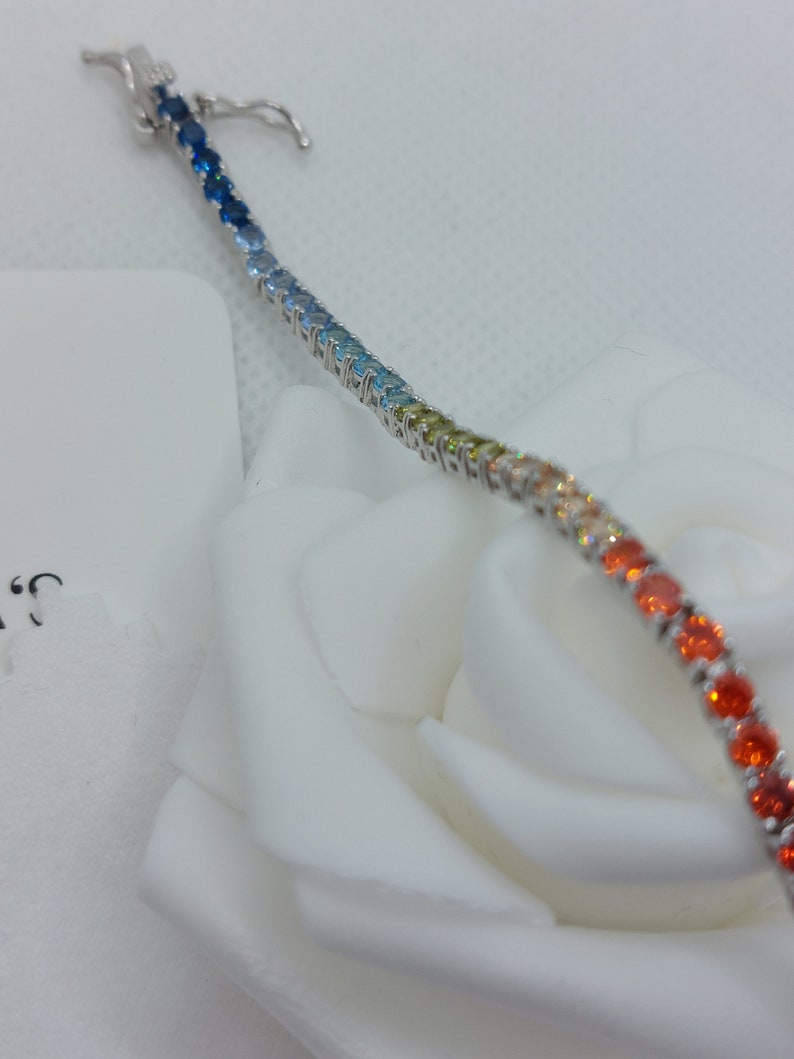 RAINBOW color block tennis bracelet