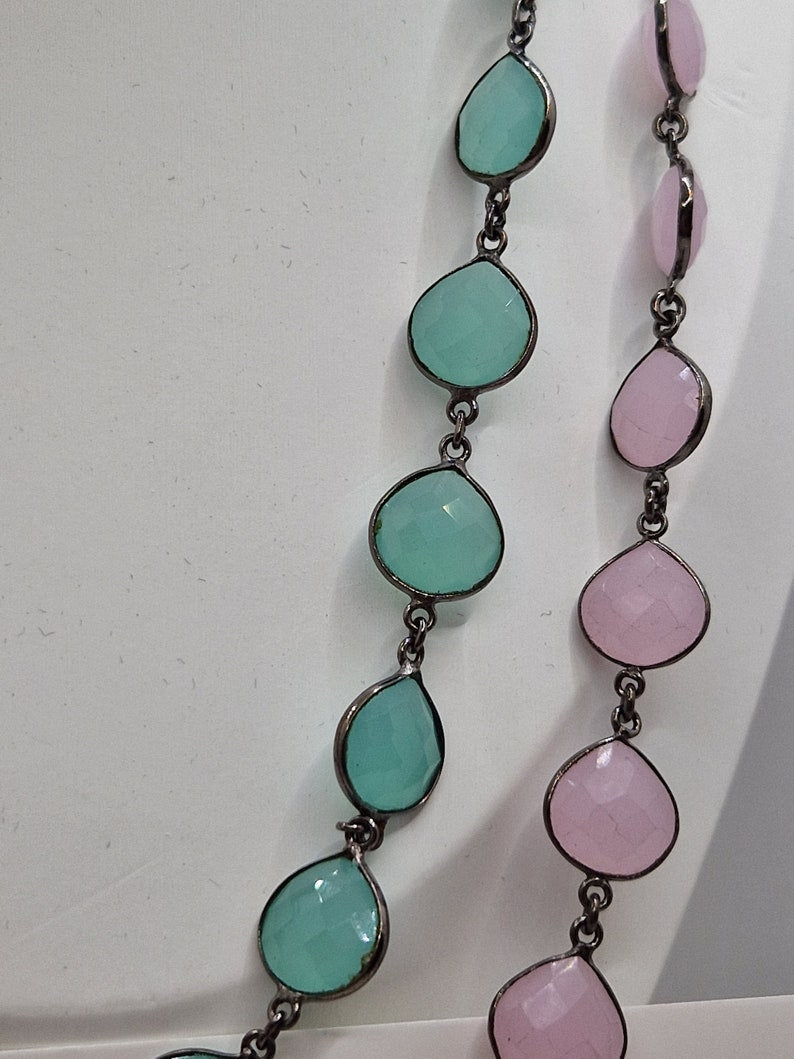 Maxi pink and sea green necklace