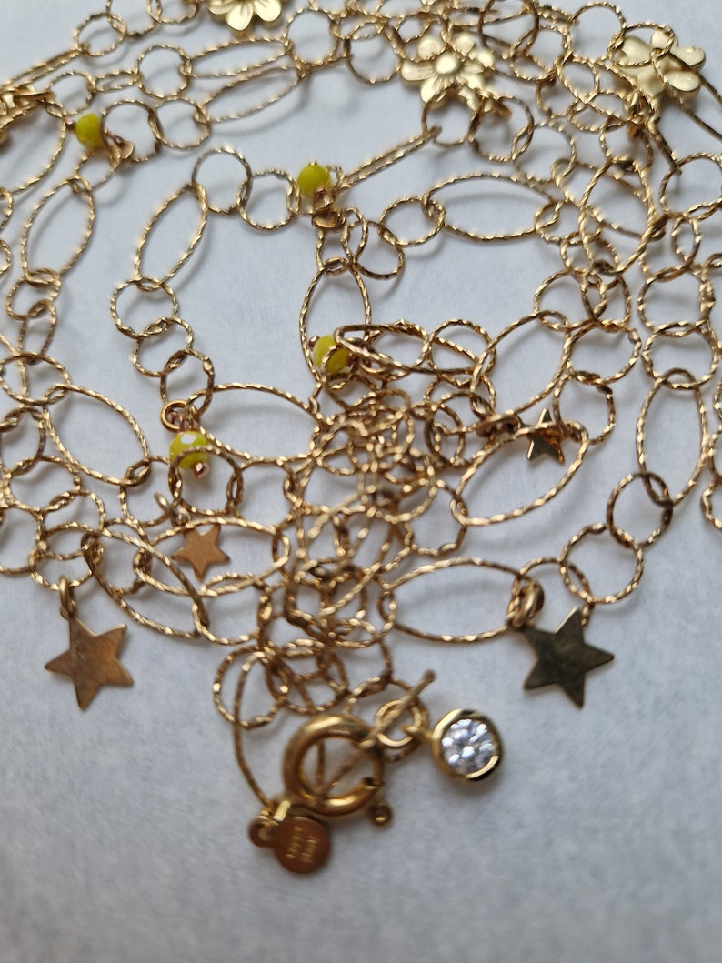 Long gold diamond necklace