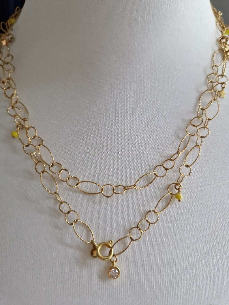 Collana Lunga in Argento e Oro 18k