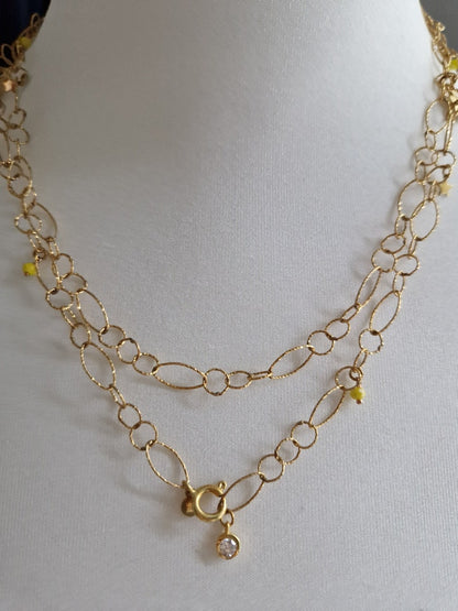 Collana Lunga in Argento e Oro 18k