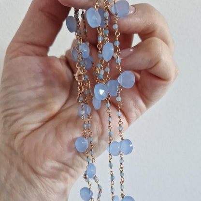 Long Light Blue Necklace