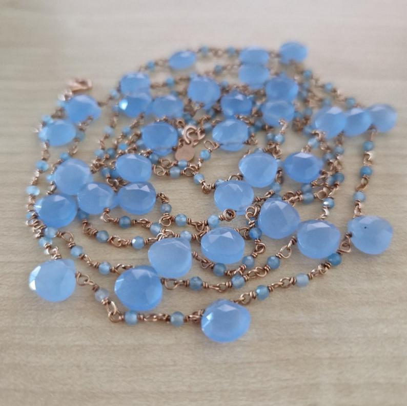 Long Light Blue Necklace