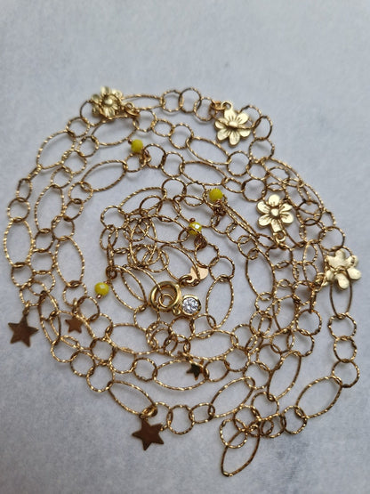 Long gold diamond necklace