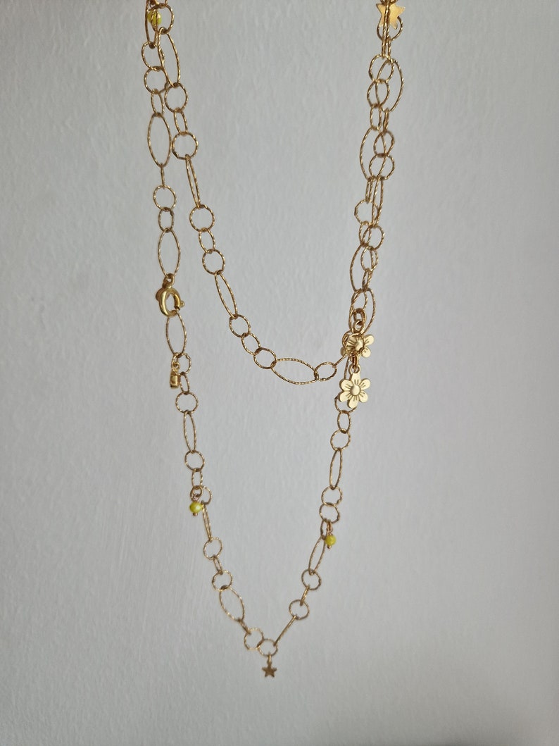 Long gold diamond necklace