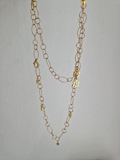 Long gold diamond necklace