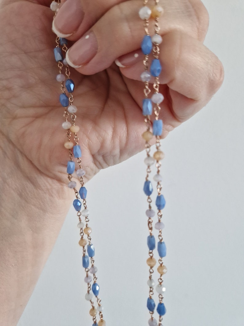 Long and brilliant rosary necklace