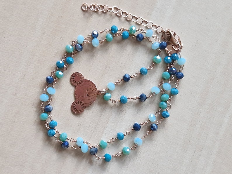 Rosary Necklace in Blue, Turquoise and Sea Green