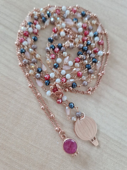 Necklaces in Silver, Rose Gold and Ruby 