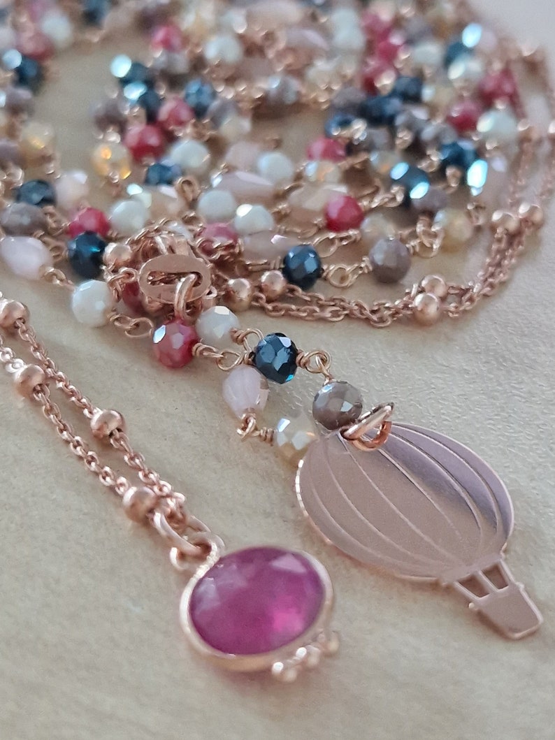 Necklaces in Silver, Rose Gold and Ruby 