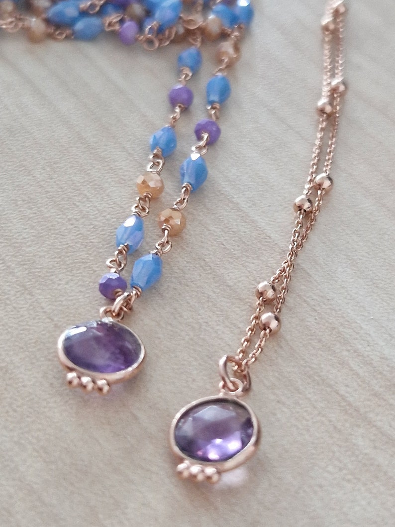 Necklaces with amethyst