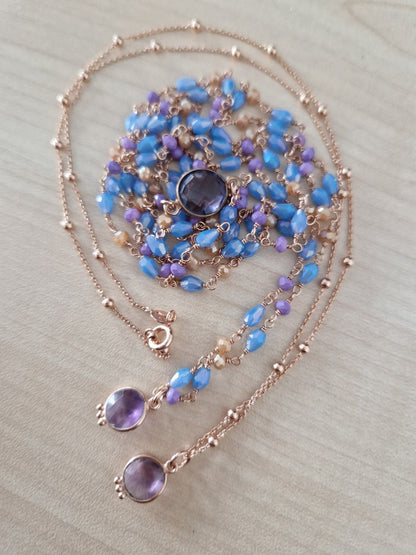 Necklaces with amethyst