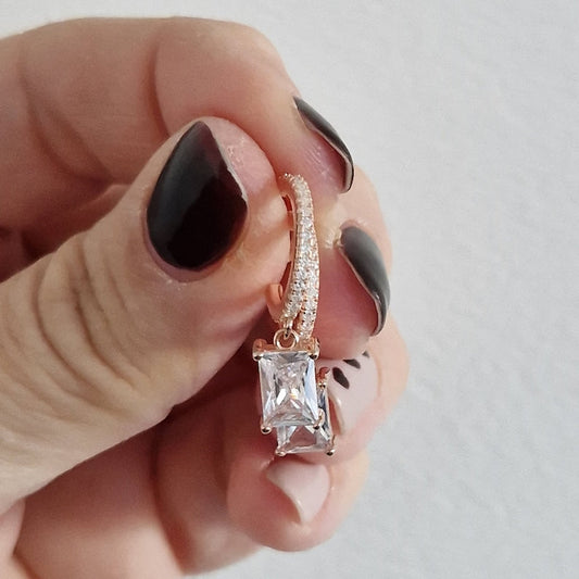 Orecchini semicerchio con rettangoli