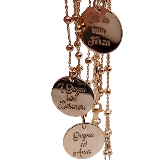 Necklaces with sentences