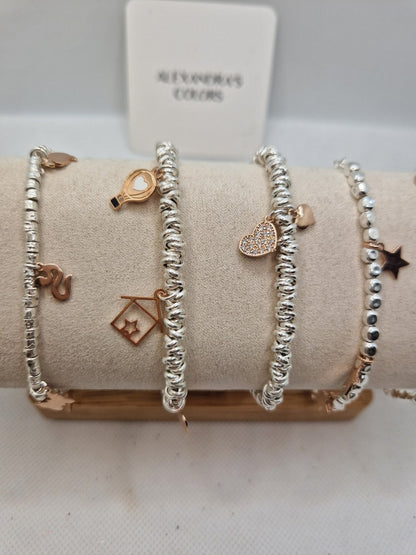 Knot Bracelet with Charms 