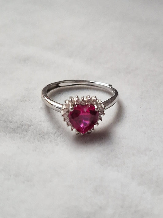 Bague en Argent 925 avec Coeur Coloré – Élégance et Style