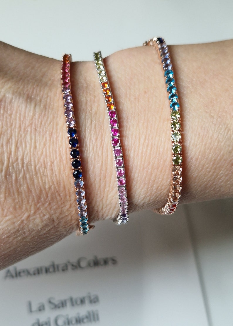 RAINBOW color block tennis bracelet