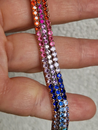 RAINBOW color block tennis bracelet