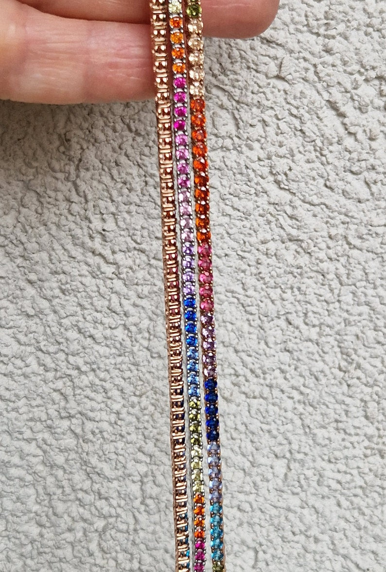 RAINBOW color block tennis bracelet