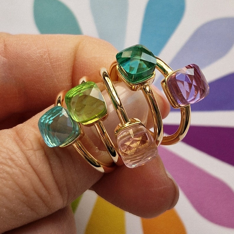 Anello Chic In Argento Alla Fluorite Verde - Foto 2